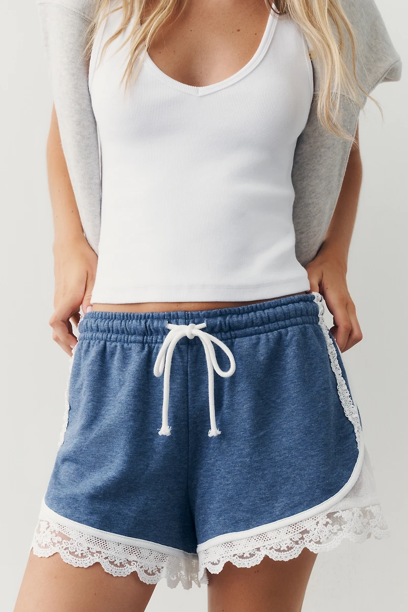 Daily Practice Lace Terry Shorts
