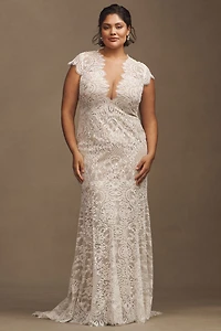 Wtoo by Watters Philomene Lace Cap-Sleeve Wedding Gown