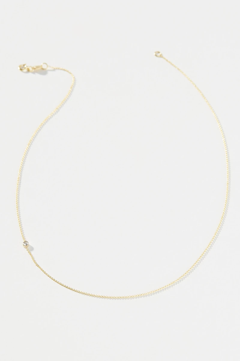 Maya Brenner 14k Yellow Gold Asymmetric Birthstone Necklace