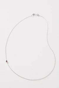 Maya Brenner 14K White Gold Asymmetric Birthstone Necklace