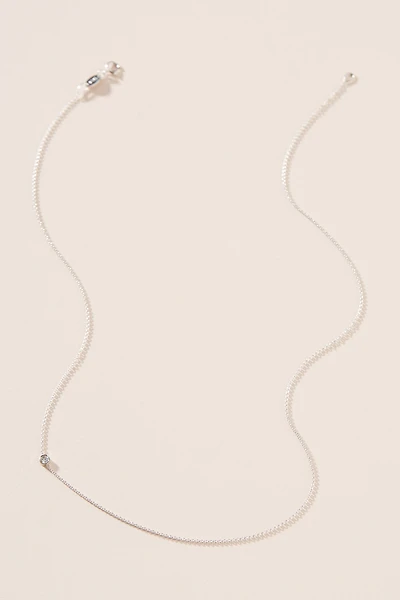 Maya Brenner 14K White Gold Asymmetric Birthstone Necklace