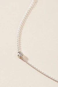 Maya Brenner 14K White Gold Asymmetric Birthstone Necklace