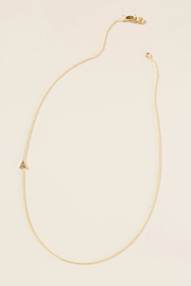 Maya Brenner 14k Gold Asymmetric Monogram Necklace