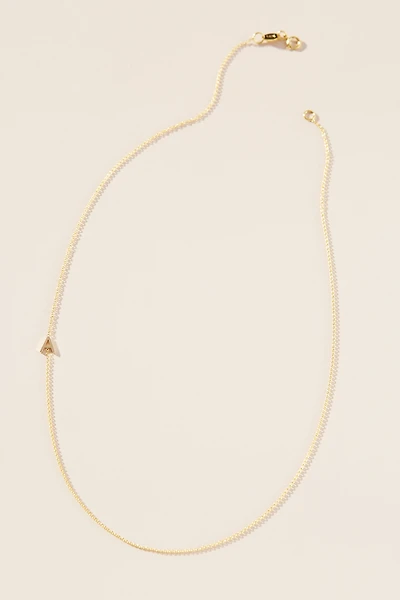 Maya Brenner 14k Gold Asymmetric Monogram Necklace