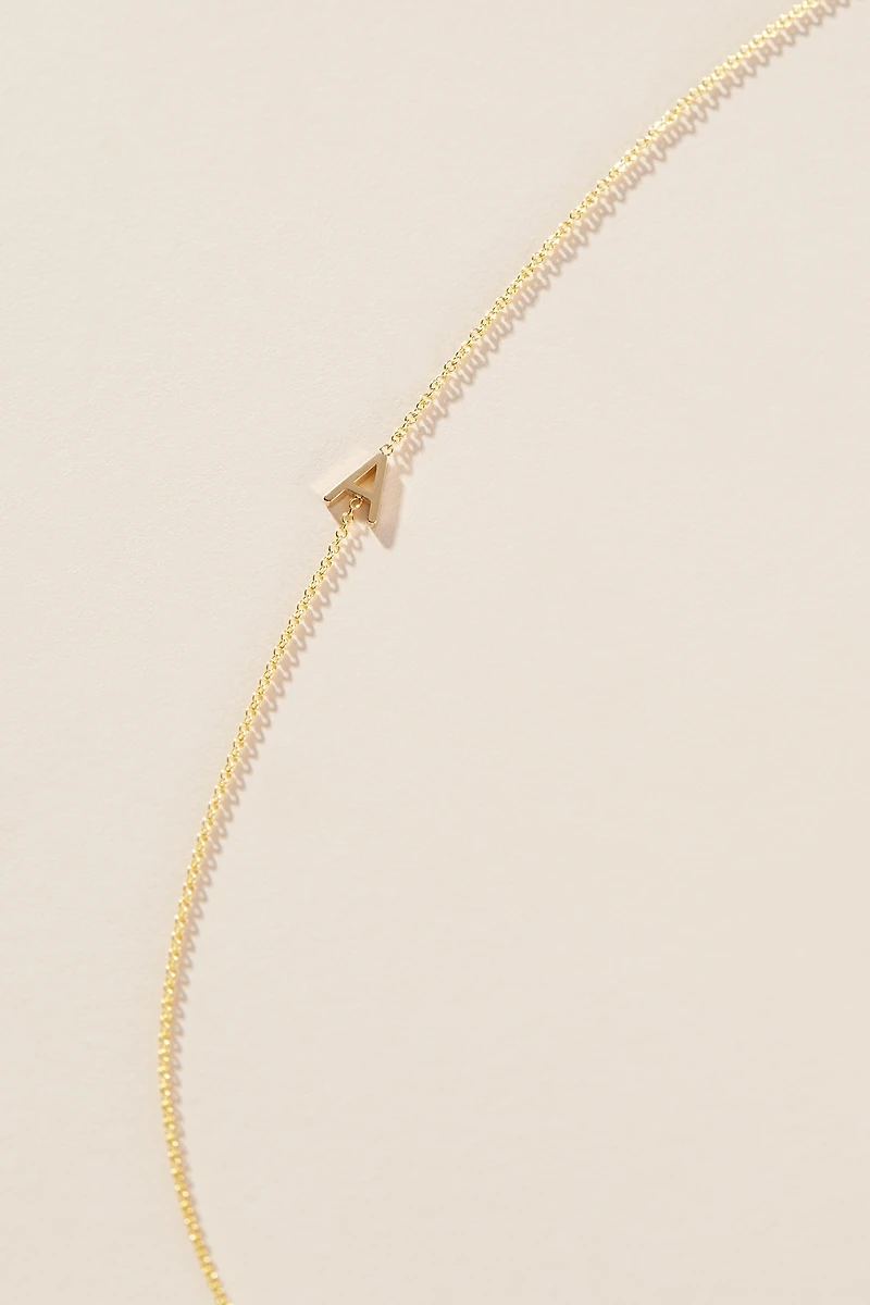 Maya Brenner 14k Gold Asymmetric Monogram Necklace