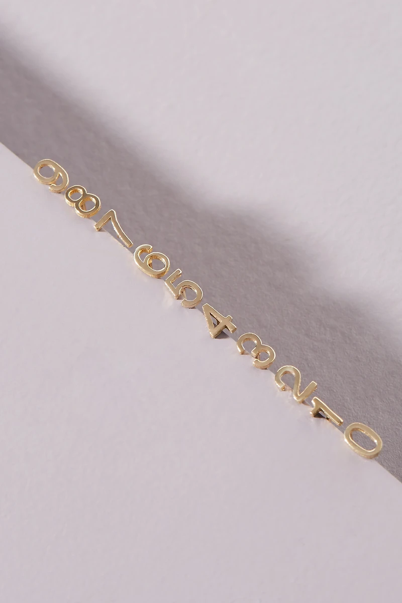 Maya Brenner 14k Yellow Gold Numeral Post Earring