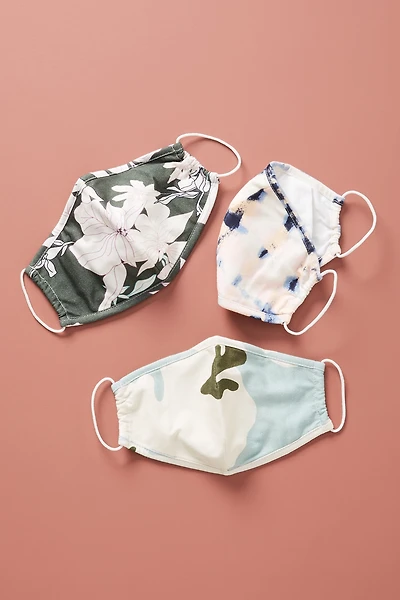 Sanctuary Organic Cotton Ear Loop Reusable Face Masks, Set of 3
