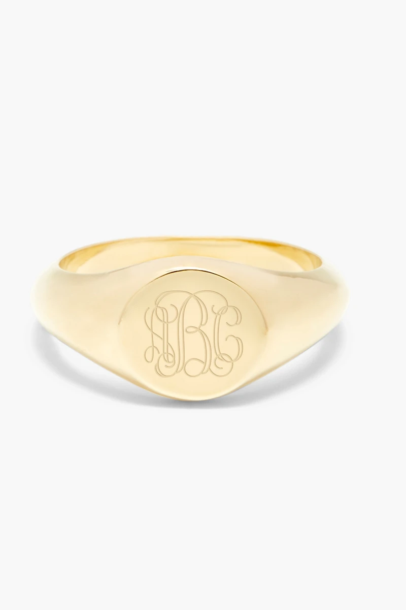 Brook & York Custom Monogram Petite Signet Ring