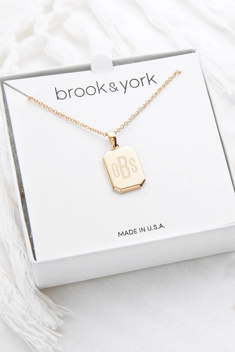 Brook & York Custom Monogram Pendant Necklace