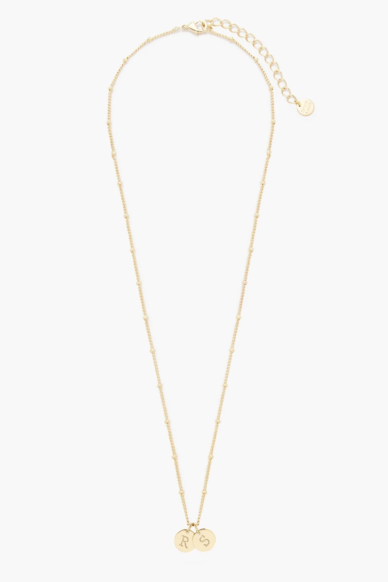 Brook & York Custom Two Initial Gold Filled Disc Necklace