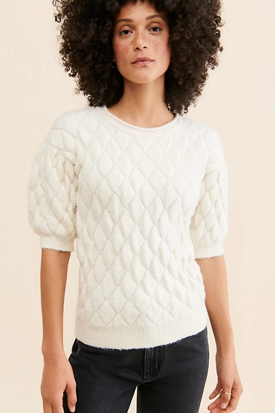 Bonnie Quilted Eyelash Sweater
