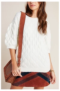 Bonnie Quilted Eyelash Sweater