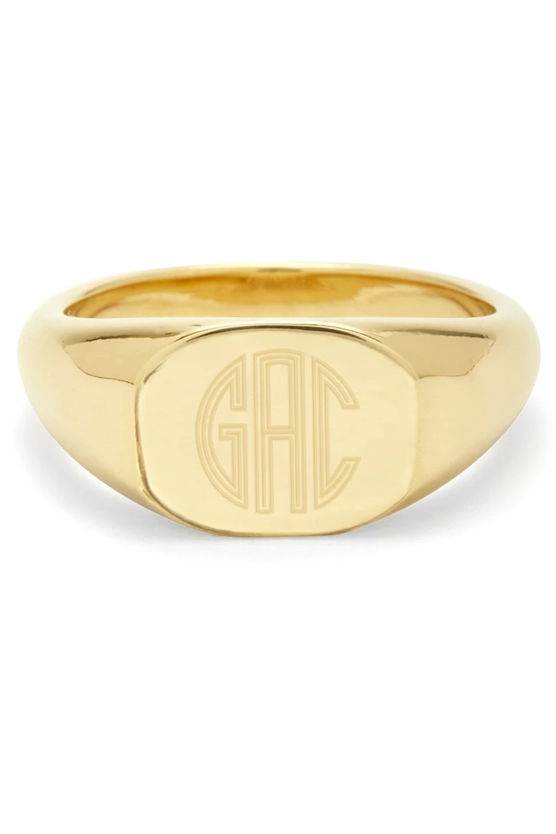 Brook & York Custom Monogram Modern Signet Ring