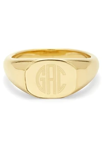 Brook & York Custom Monogram Modern Signet Ring