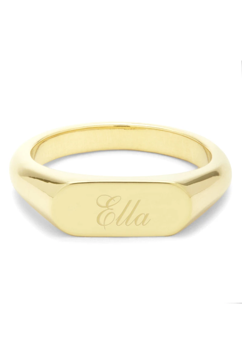 Brook & York Custom Name Thin Signet Ring