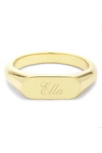 Brook & York Custom Name Thin Signet Ring