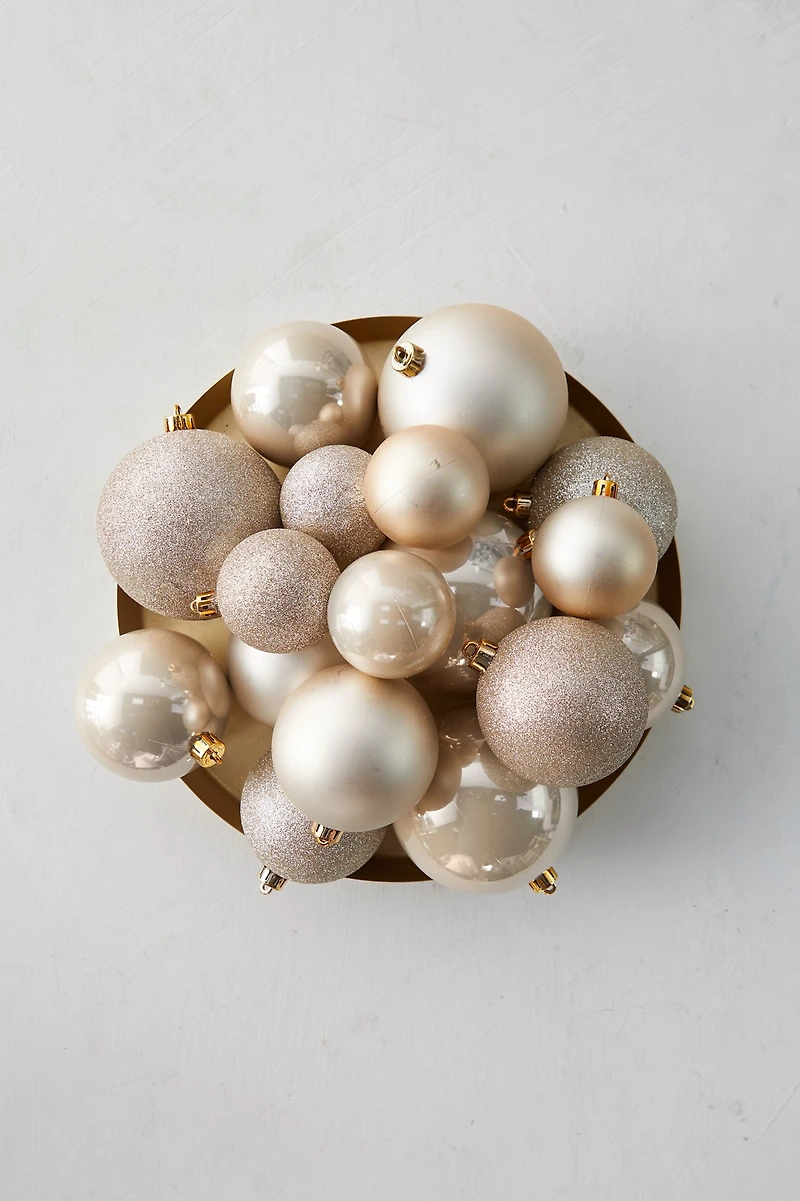 Shatterproof Globe Ornaments, Set of 26