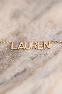 Heather Hawkins 14K Custom Block Print Necklace