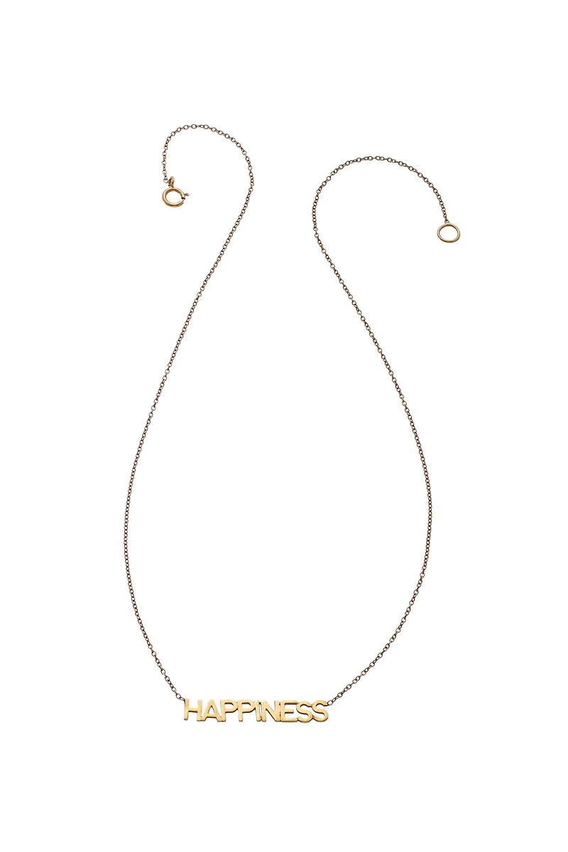 Heather Hawkins 14K Custom Block Print Necklace