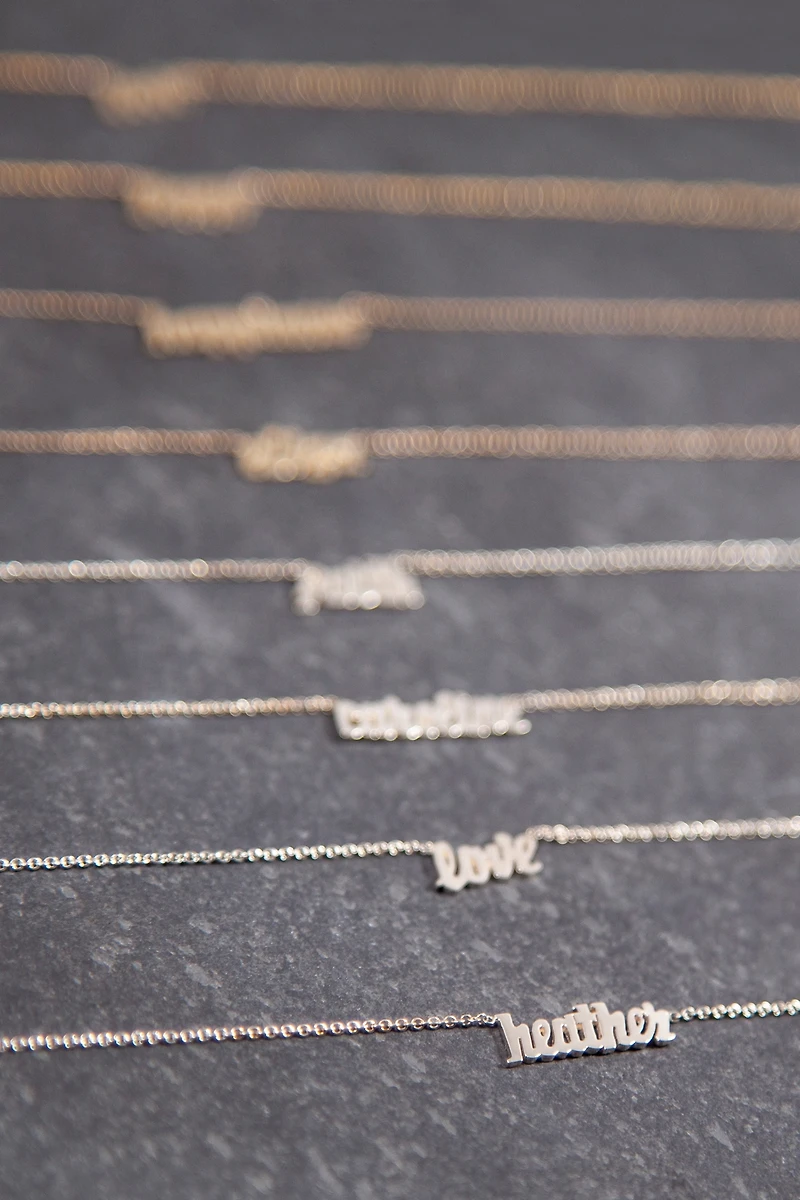 Heather Hawkins Sterling Silver Custom Script Necklace