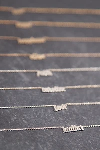 Heather Hawkins Sterling Silver Custom Script Necklace