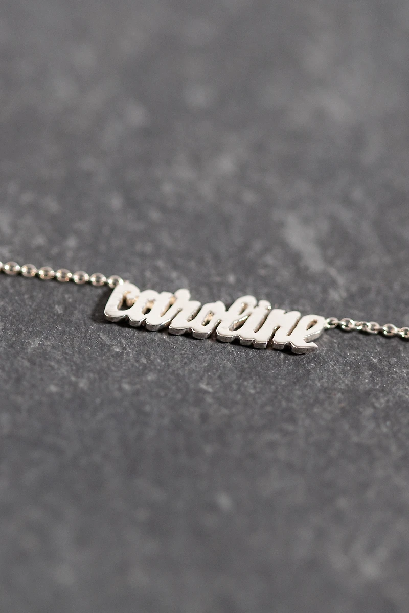Heather Hawkins Sterling Silver Custom Script Necklace