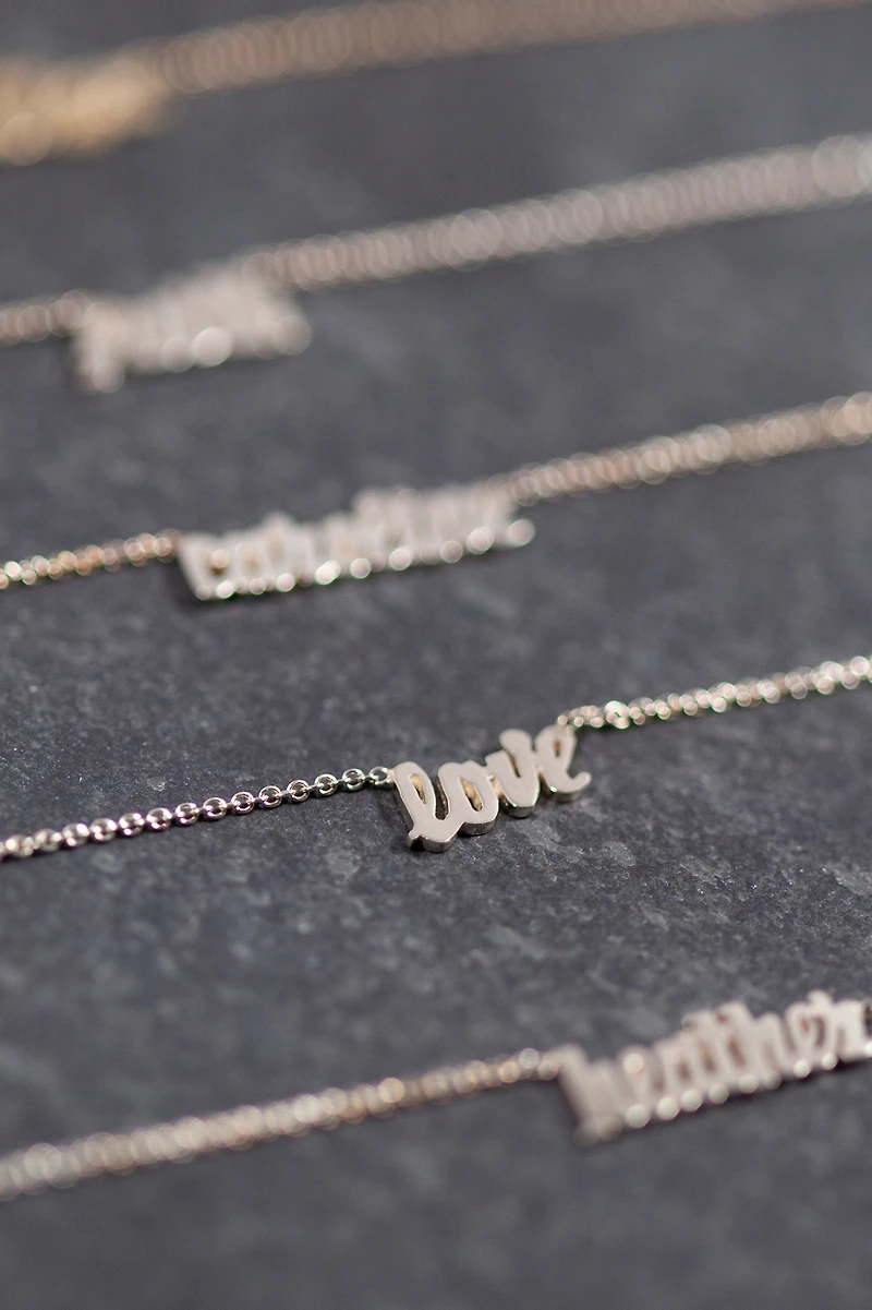 Heather Hawkins Sterling Silver Custom Script Necklace