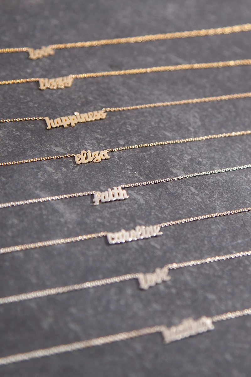 Heather Hawkins 14K Custom Script Necklace