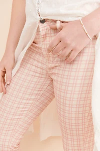 PAIGE Paige Colette Cropped Pink Flared Jeans