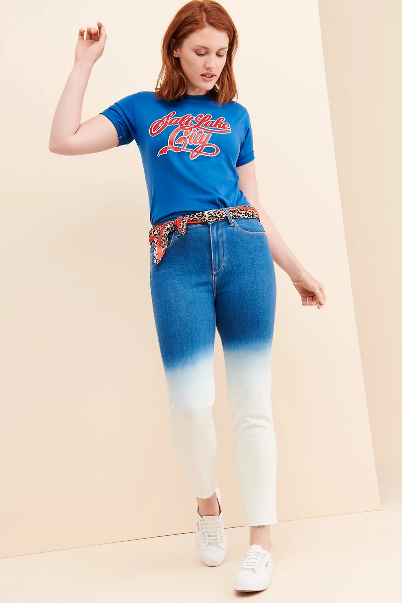 PAIGE Hoxton Raw-Hem Skinny Tie-Dye Jeans