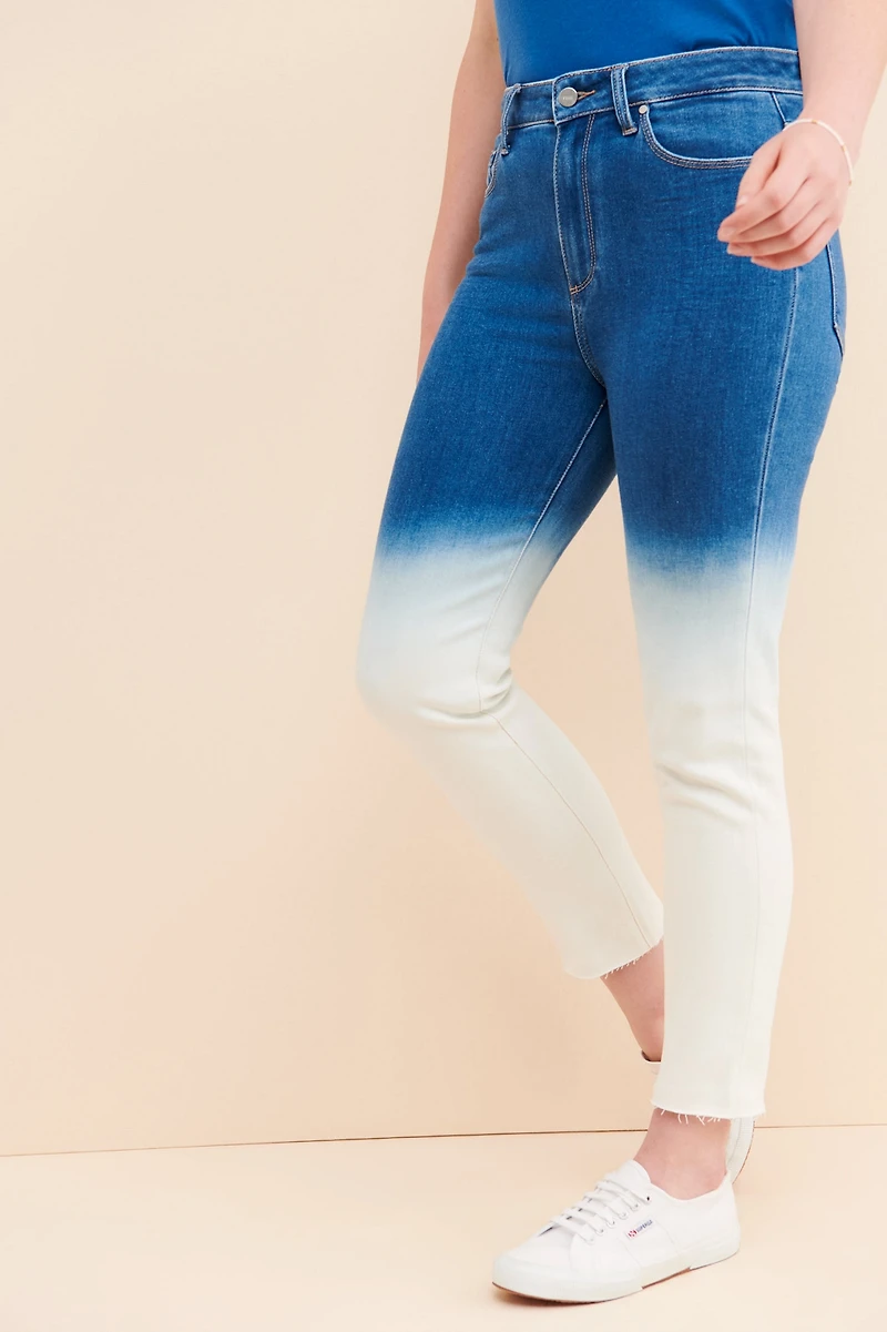 PAIGE Hoxton Raw-Hem Skinny Tie-Dye Jeans