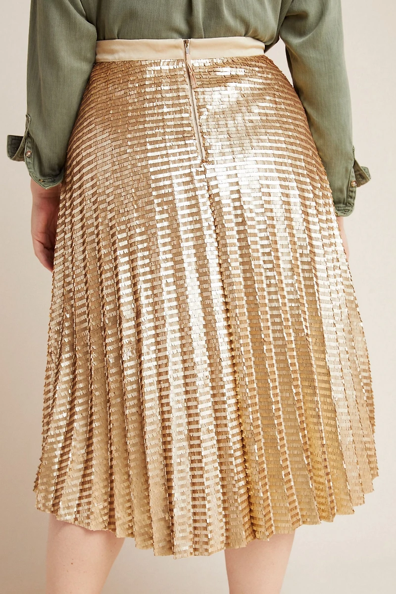 Maeve Natalia Sequined Midi Skirt