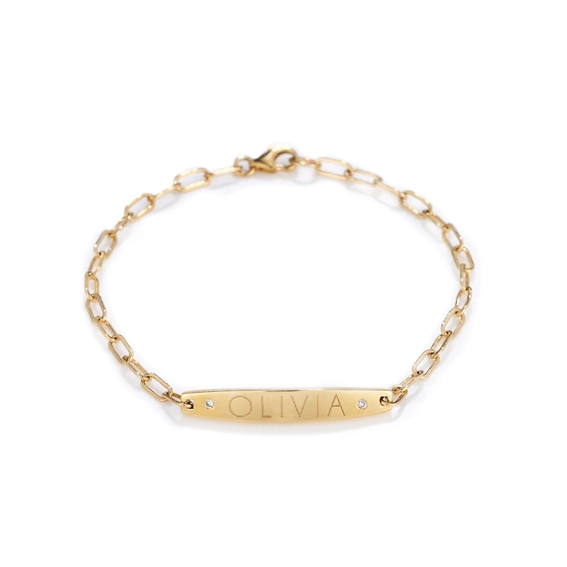 Starling Custom Engraved Diamond ID Bracelet
