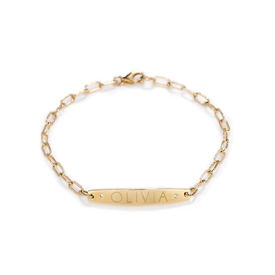 Starling Custom Engraved Diamond ID Bracelet