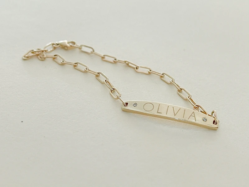 Starling Custom Engraved Diamond ID Bracelet