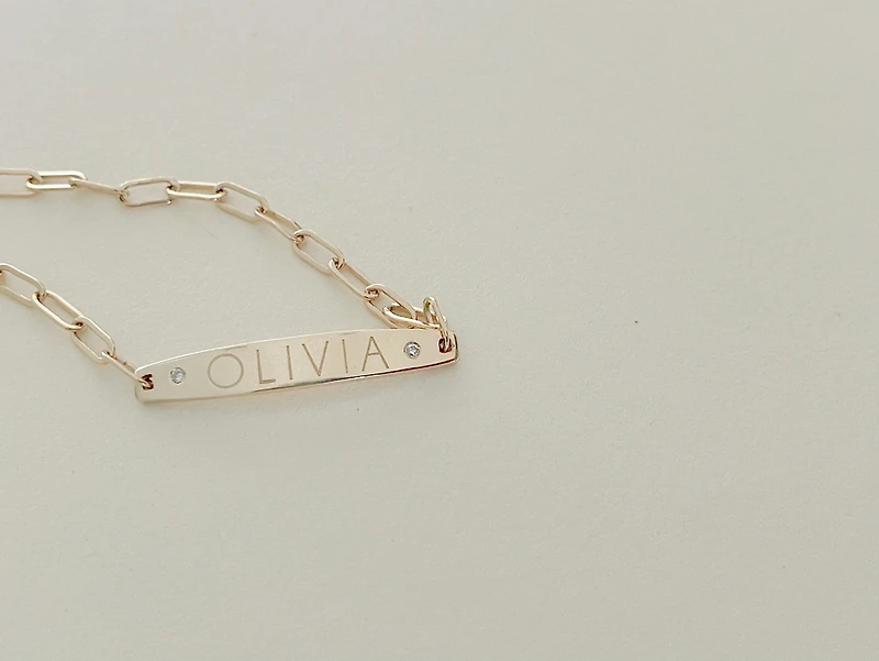 Starling Custom Engraved Diamond ID Bracelet