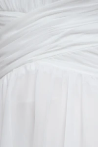 Mac Duggal Indy A-Line Ruffled Back-Lace Chiffon Gown