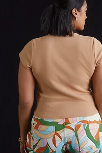 The Blair Stretch Cotton Short-Sleeve Baby Tee by Maeve: Crop Edition