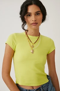 The Blair Stretch Cotton Short-Sleeve Baby Tee by Maeve: Crop Edition
