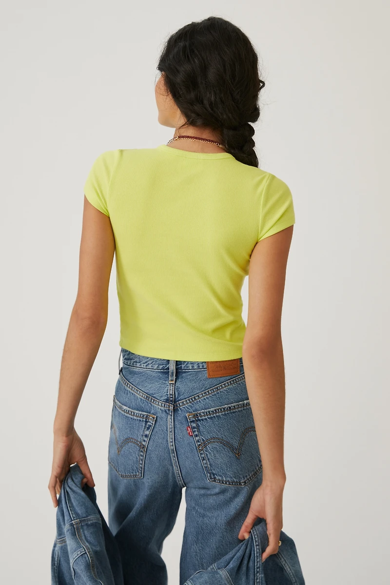The Blair Stretch Cotton Short-Sleeve Baby Tee by Maeve: Crop Edition