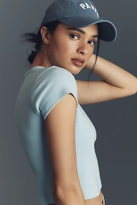 The Blair Stretch Cotton Short-Sleeve Baby Tee by Maeve: Crop Edition