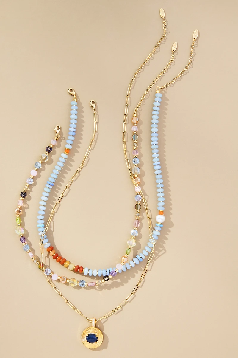 Shades of Sea Layered Necklaces