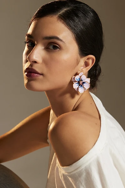 The Pink Reef Handpainted Earrings