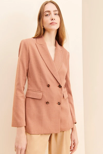 FRENCHMAUVE Daphne Check Blazer