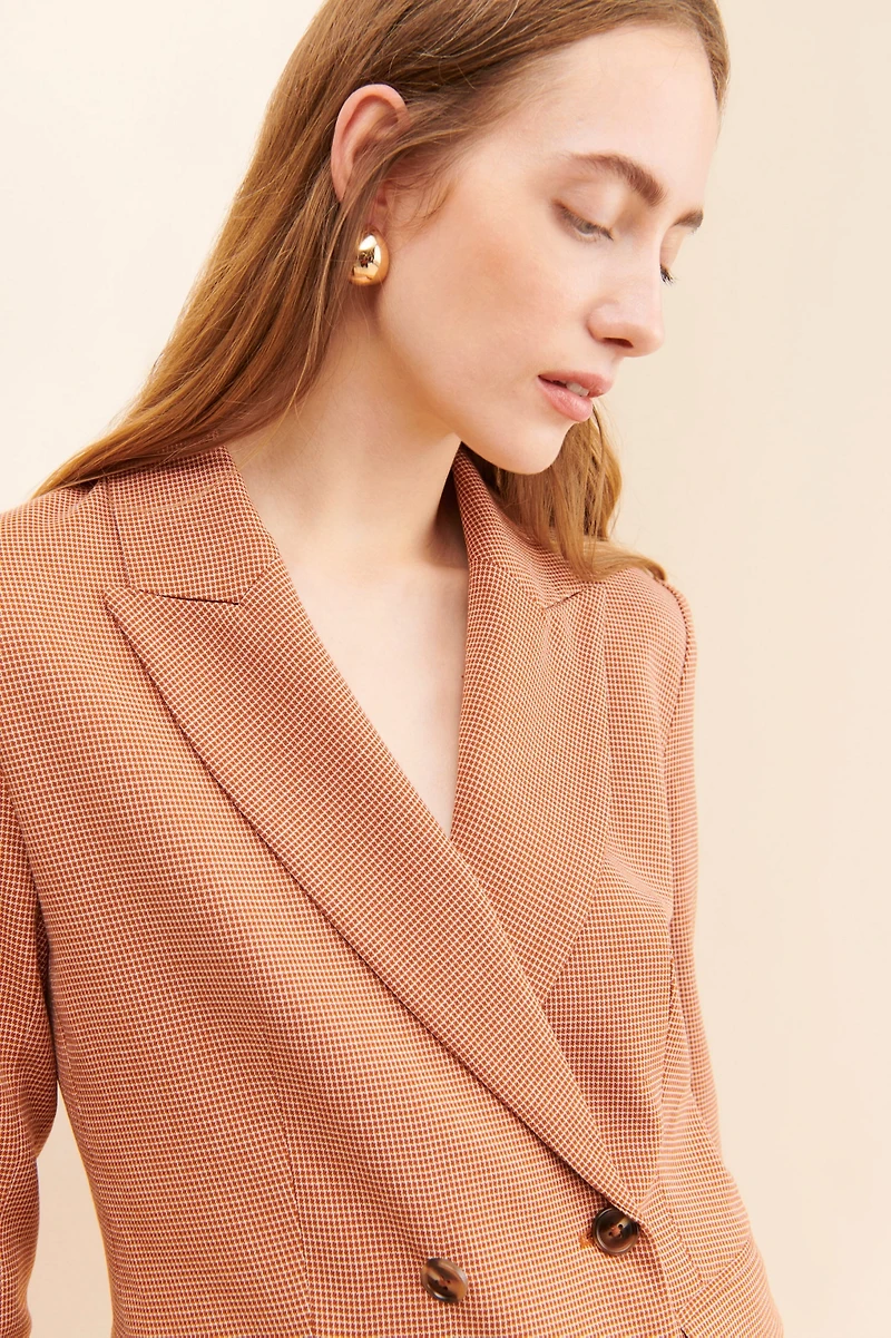 FRENCHMAUVE Daphne Check Blazer