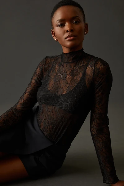 By Anthropologie Lace Layering Turtleneck