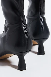 Angel Alarcon Pointed-Toe Kitten-Heel Boots