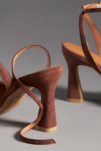 Maeve Puffy Square-Toe Ankle-Strap Heels
