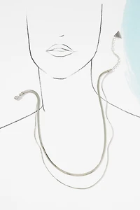 Double Layer Herringbone Necklace