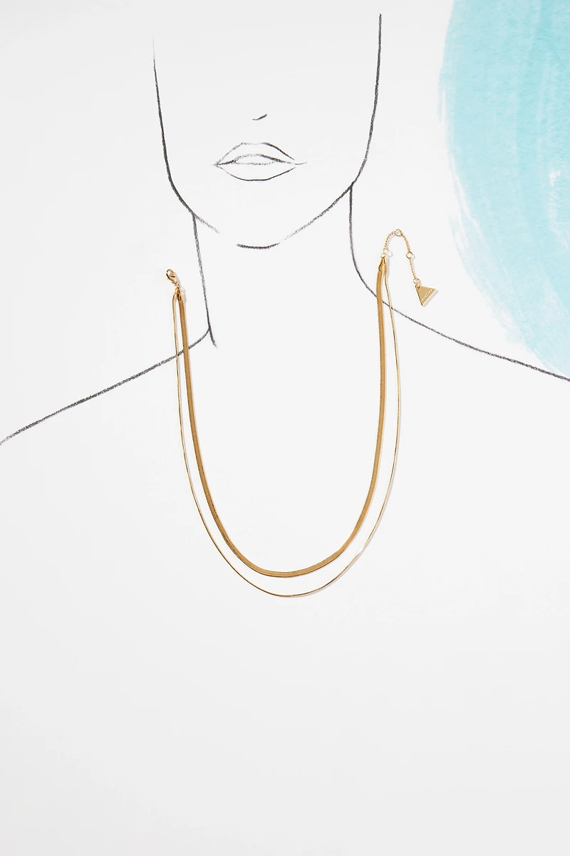 Double Layer Herringbone Necklace